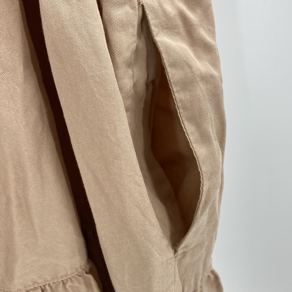 The Drop beige tiered flouncy ruffle hem maxi sun dress neutral spring summer - Picture 8 of 16